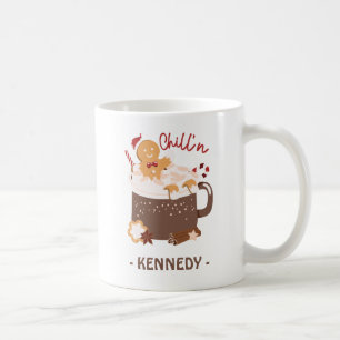 Caneca De Café Chocolate Quente e Pão Gingerido de Natal