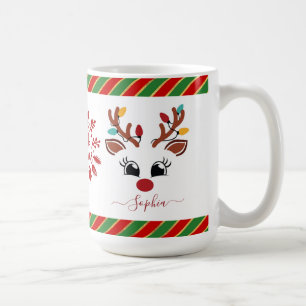 Caneca De Café Chocolate Quente Infantil Natal Rena Fofa