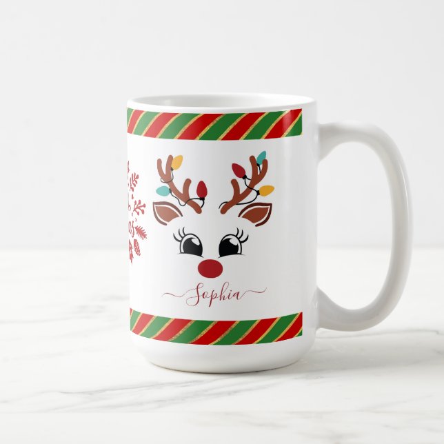 Caneca De Café Chocolate Quente Infantil Natal Rena Fofa (Direita)