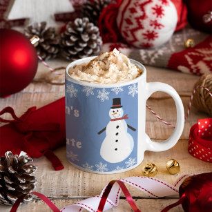 Caneca De Café Chocolate Quente Snowman Personalizado