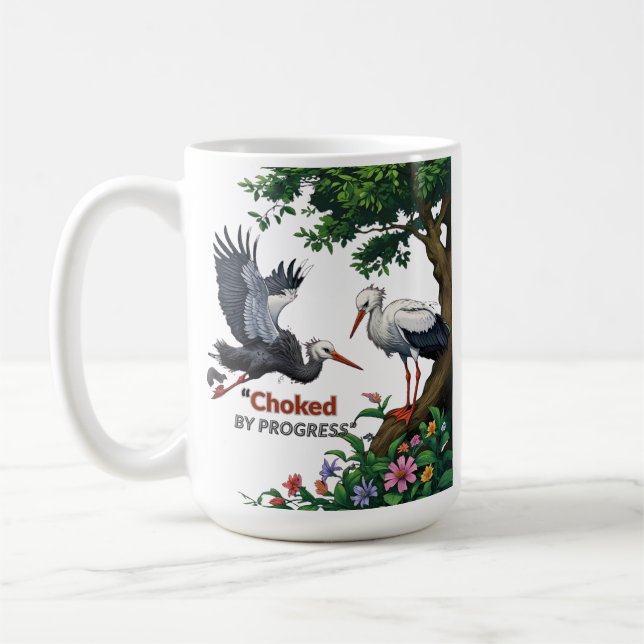 Caneca De Café Choked by Progress – Eco Awareness Mug (Esquerda)