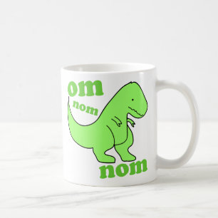 Caneca De Café chompss do dinossauro do nom do nom do OM