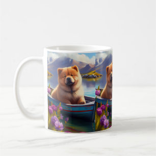 Caneca De Café Chow Chow em uma Canoa: Uma Aventura Cênica