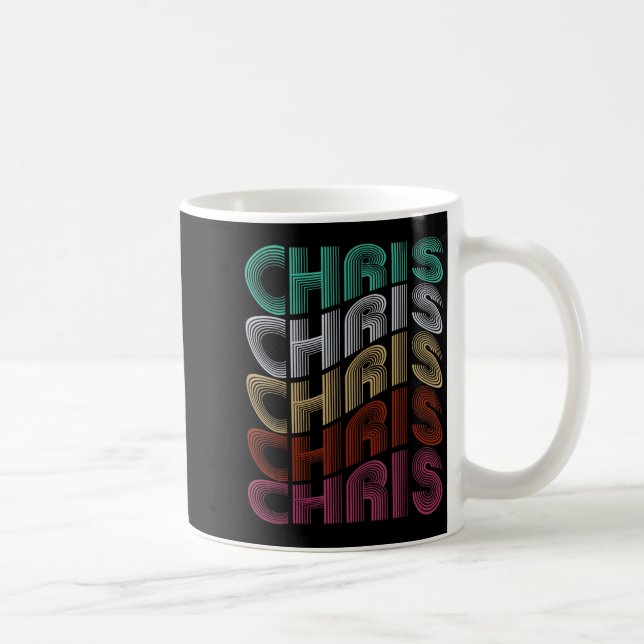 Caneca De Café Chris Groovy Nome D Eu Amo Chris Meme dos anos 70  (Direita)