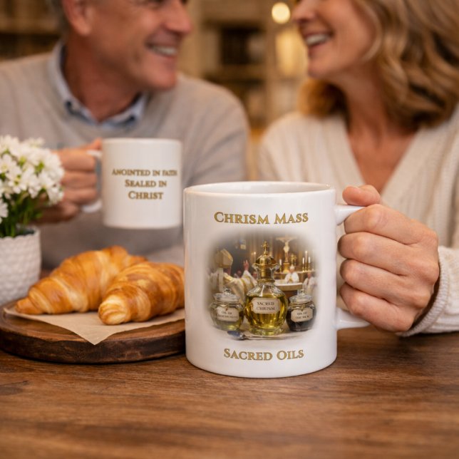 Caneca De Café Chrism Mass  Sacred Oils Cathedral Design Catholic (Criador carregado)
