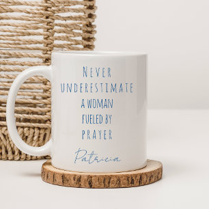 Caneca De Café Christian Alimentado Por Oração Nome Personalizado