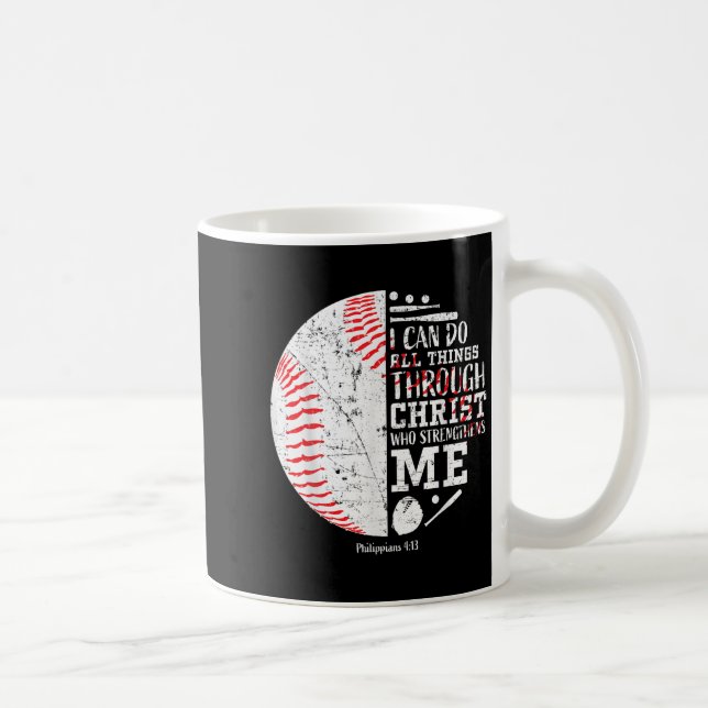 Caneca De Café Christian Baseball Philipans 4_13 I Can Do All Thi (Direita)