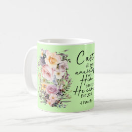 Caneca De Café Christian Bible Verse Psalms Floral Coffee Mug