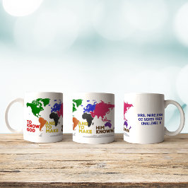 Caneca De Café Christian Classic Education World Map Faux Felt