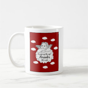 Caneca De Café Christian Cloud Angel Happy 90 Birthday Red