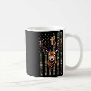 Caneca De Café Christian Deer Hunting Camo American Flag