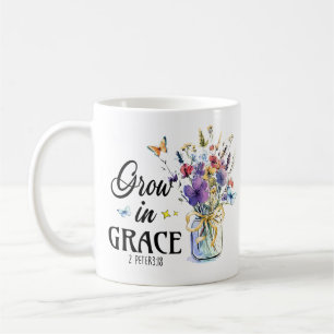 Caneca De Café Christian Grow em Grace 2Peter 3 : 18