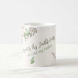 Caneca De Café Christian Hymn Magnolia Script Watercolor