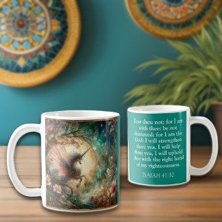 Caneca De Café Christian Isaiah Verse Whimsical Unicorn Art