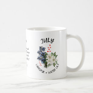 Caneca De Café Christian JULY Birth Mês Flor Nome Personalizado