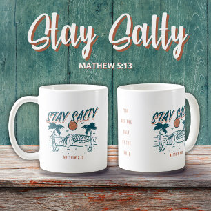Caneca De Café Christian Keep Salty Matthew 5:13 Retro Beach