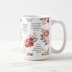 Caneca De Café Christian PRAYER Peach Floral