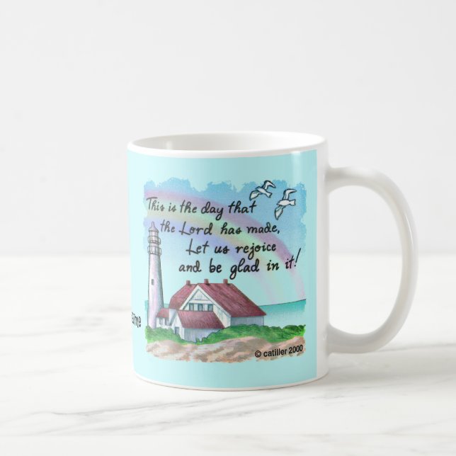 Caneca De Café Christian Rejoice Lighthouse (Direita)