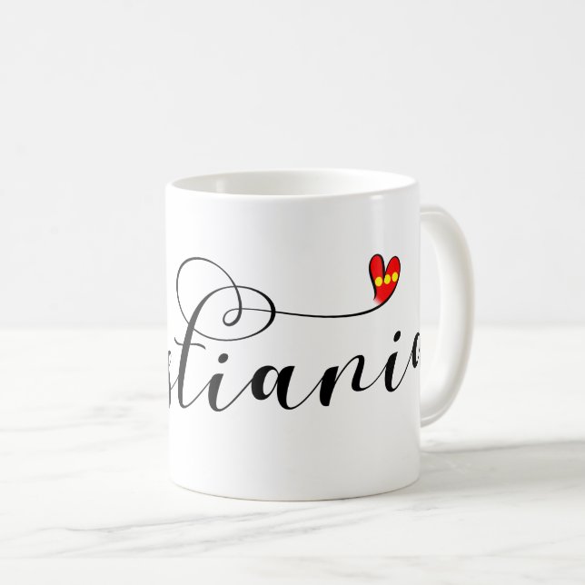 Caneca De Café Christiania Flag Heart, Fristaden Christiania (Frente Esquerda)