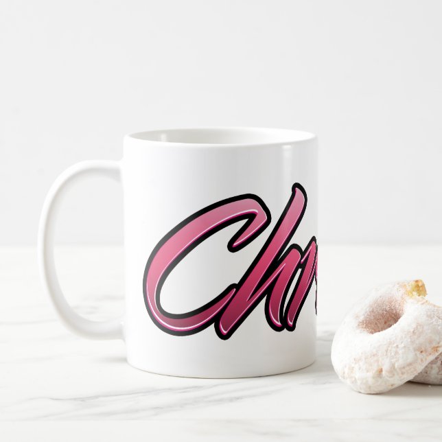 Caneca De Café Christin faded pink Tasse Teetasse Kaffeetasse (Com Donut)