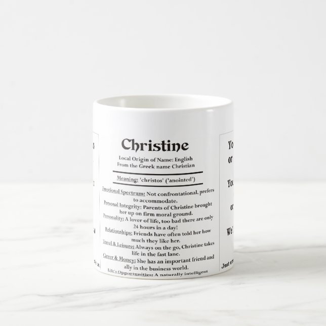 Caneca De Café Christine, a origem e o significado (Centro)