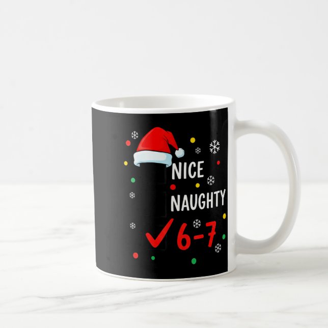 Caneca De Café Christmas 6-7 Meme Nice Naughty Checklist Santa Ha (Direita)