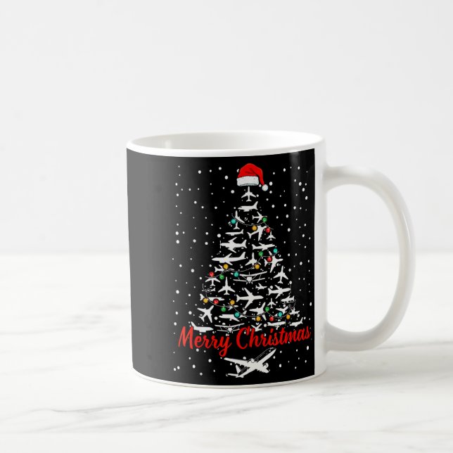 Caneca De Café Christmas Airplanes Tree Lots Merry Christmas Men  (Direita)