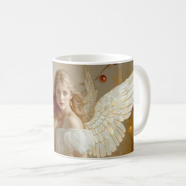 Caneca De Café Christmas Angel  (Frente Esquerda)