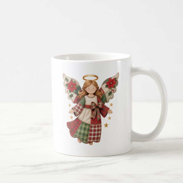 Caneca De Café Christmas Angel with Golden Stars (Direita)