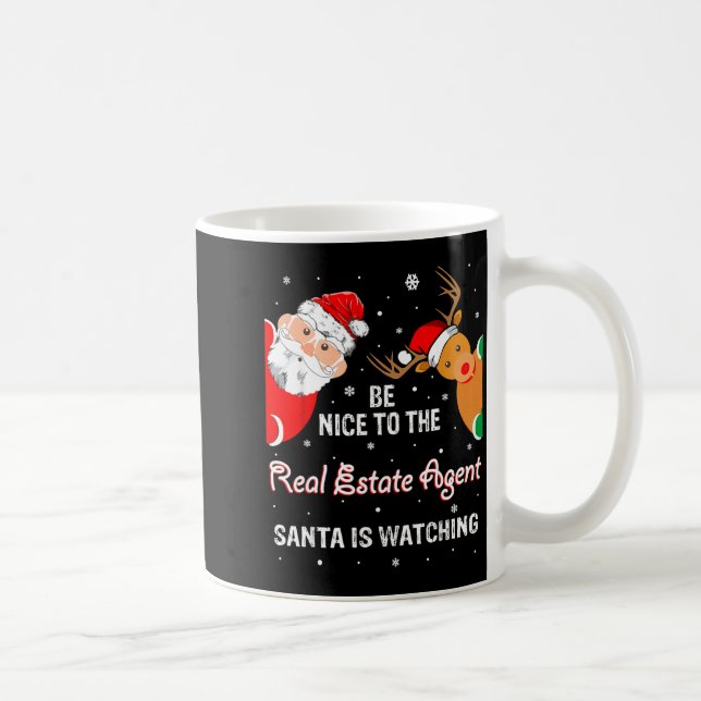 Caneca De Café Christmas Be Nice To The Real Estate Agent Santa  (Direita)