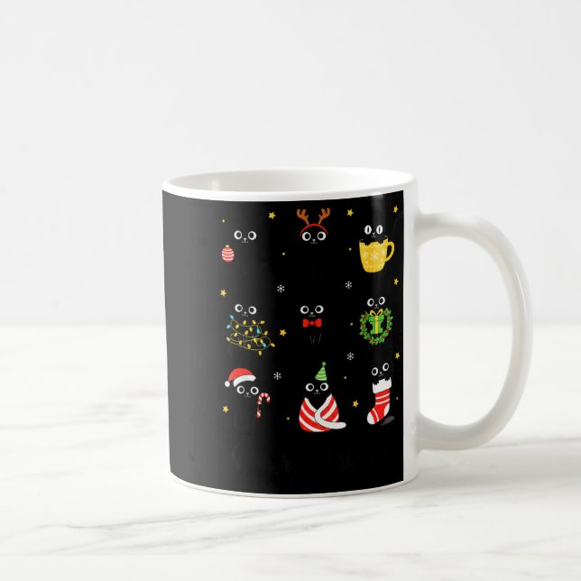 Caneca De Café Christmas Black Cats Merry Christmas Cute Holiday  (Direita)
