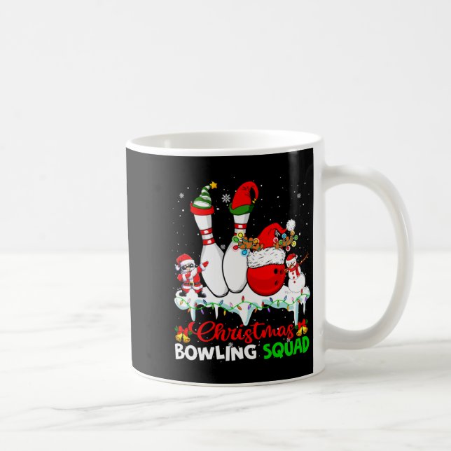 Caneca De Café Christmas Bowling Squad Dabbing Santa Elf Bowling  (Direita)