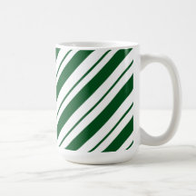 Christmas Candy Cane Stripes in Green and White 