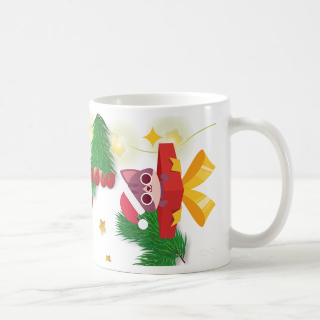 Caneca De Café Christmas Cat Meow (Direita)