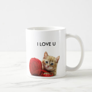Caneca De Café Christmas Cat play with little ball
