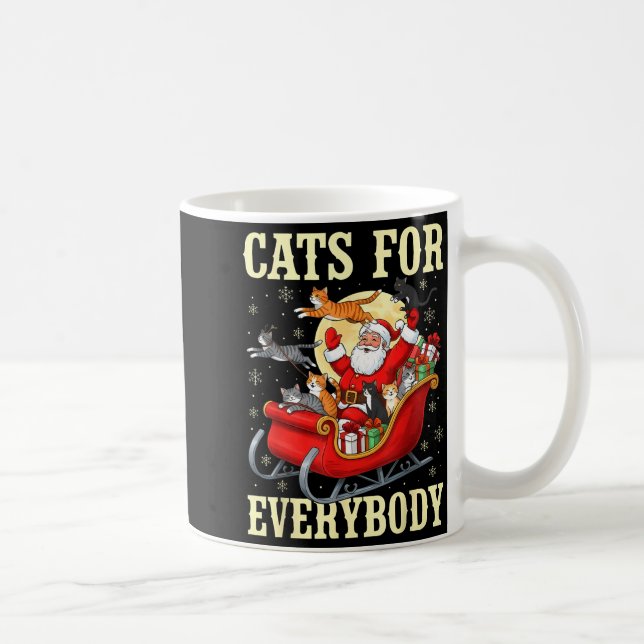 Caneca De Café Christmas Cats For Everybody Santa Lover Holiday  (Direita)