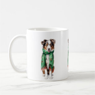 Caneca De Café Christmas Collie, Border Collie, Australian Shep