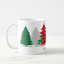 Caneca De Café Christmas color trees