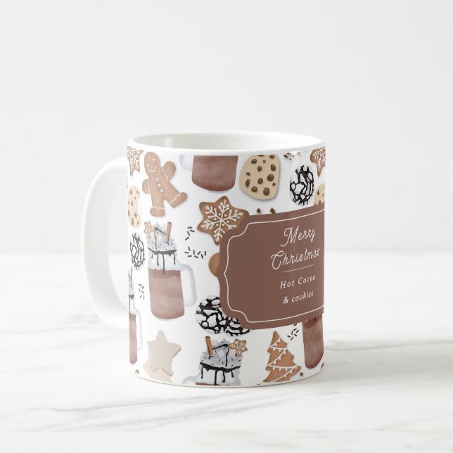 Caneca De Café Christmas Cookies and Hot Cocoa Holiday Baking (Frente Esquerda)