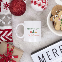 Caneca De Café Christmas Crew Personalized Family Holiday