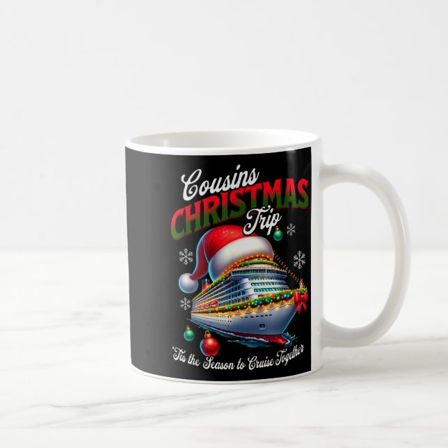 Caneca De Café Christmas Cruise Ship Matching Cousins Trip Holida (Direita)