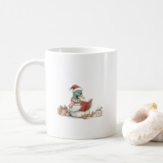 Caneca De Café Christmas Duck Reading Book for Cozy Holiday Reade