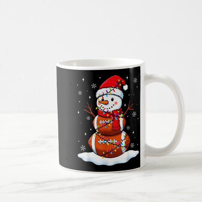 Caneca De Café Christmas Football Snowman Kids Football Christmas (Direita)
