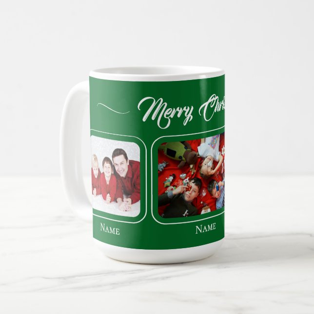 Caneca De Café Christmas Green Family Mug (Frente Esquerda)