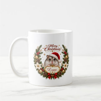 Caneca De Café Christmas Hamster with Custom Name and Year