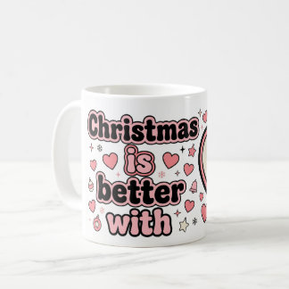Caneca De Café Christmas Is Better With Personalized Heart Mug