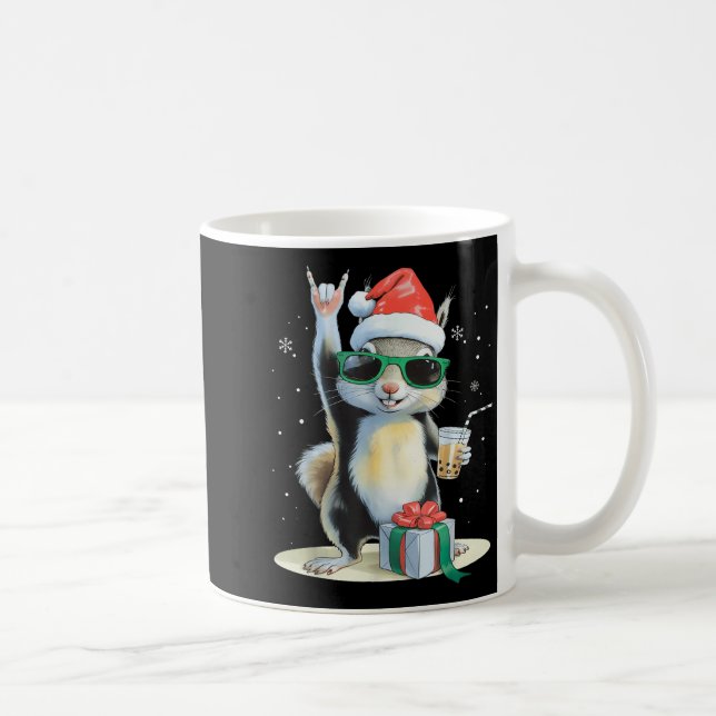 Caneca De Café Christmas Kawaii Squirrel Bubble Tea Boba Squirrel (Direita)