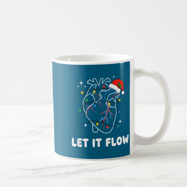 Caneca De Café Christmas Let It Flow Cardiac Heart Funny Nurse Ho (Direita)