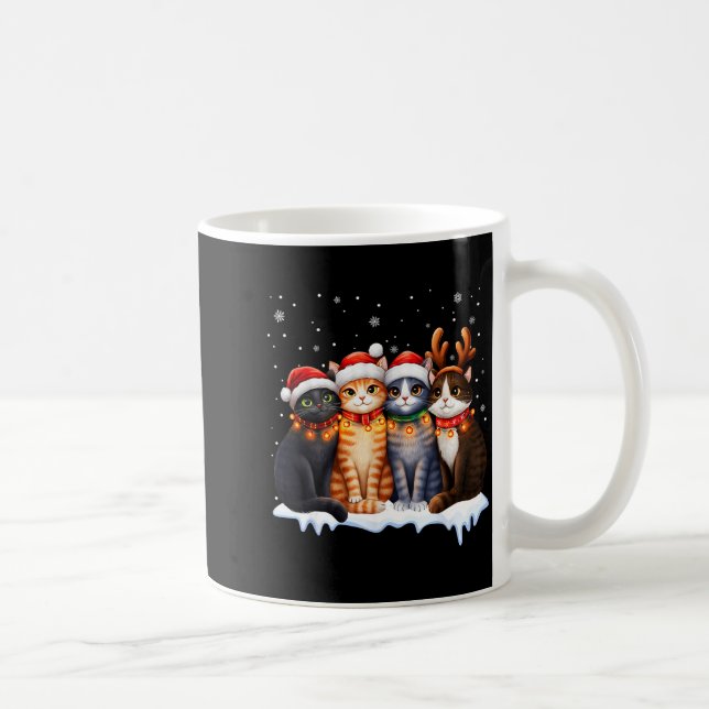 Caneca De Café Christmas Lights For Cat Lovers Xmas  (Direita)