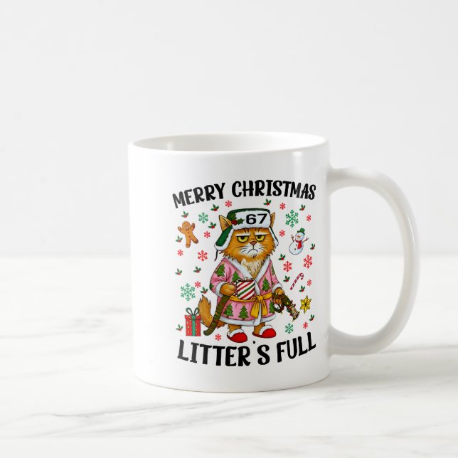 Caneca De Café Christmas Litter’s Full 67 Xmas Funny Kitty Gift C (Direita)